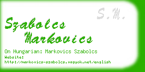 szabolcs markovics business card